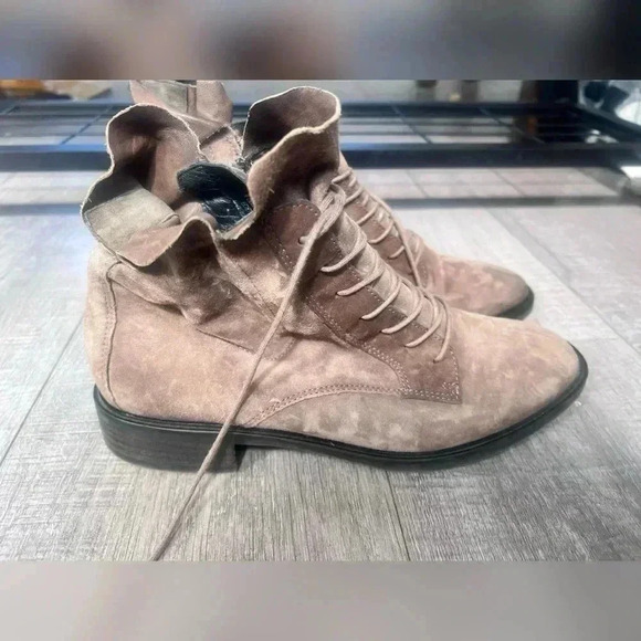 PAUL GREEN Bernadette Moto Boot COMBAT LACE UP MINERAL NUBUCK Size 8 $450 - Picture 5 of 5